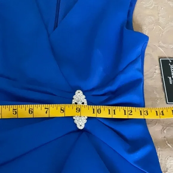 Jessica Howard Blue Ruched Wrap Maxi Dress - Picture 9 of 11